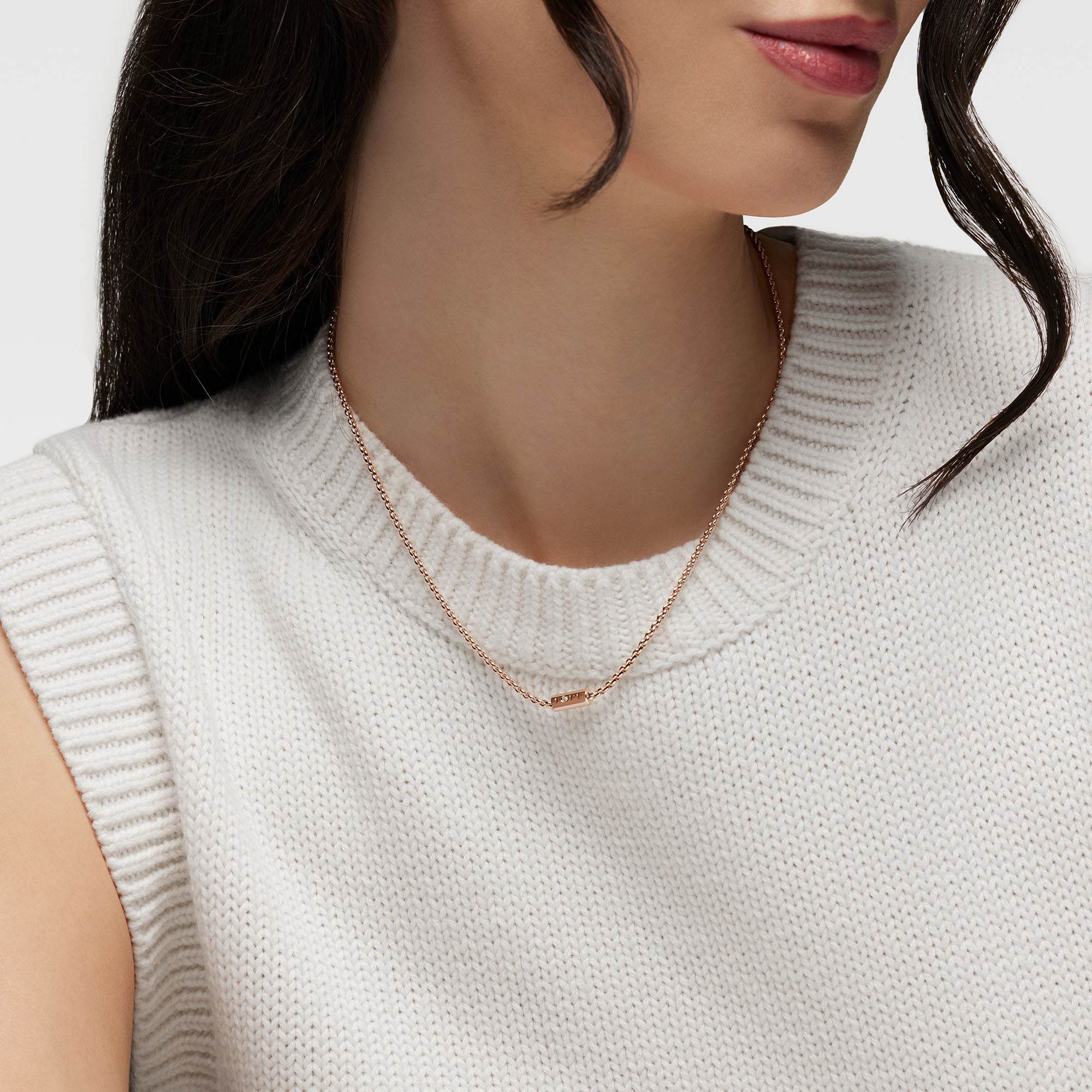 FOPE Aria 18k Rose Gold and Diamond Necklace